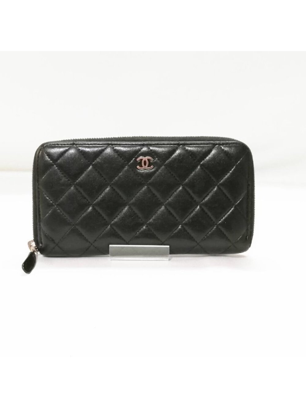 Chanel Zip Around Wallet Silver